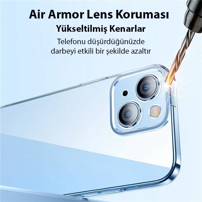 Baseus Crystal iPhone 14 Plus 6.7 Ultra-Thin Silikon Kılıf + Tempered Ekran Koruyucu Set-(5775)