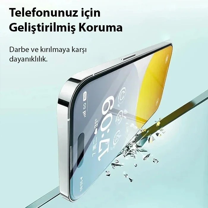 Baseus Crystal iPhone 15 Plus Full Koruma Eye-Protection Tempered Cam Ekran Koruyucu-(5775)
