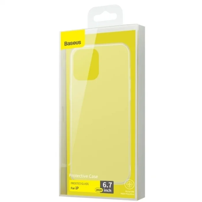 Baseus Frosted Glass iPhone 12 Pro Max 6.7inch Shockproof Koruyucu Kılıf-(5775)