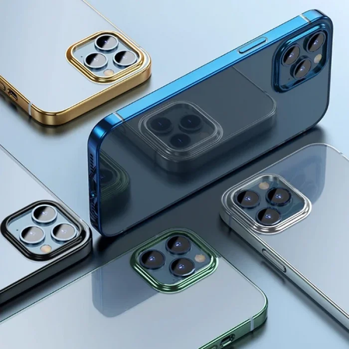 Baseus Glitter Case İPhone 12 Mini 5.4  Şeffaf Lüx Silikon Kılıf Soft TPU Kılıf-(5775)