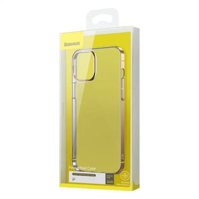 Baseus Glitter İPhone 12/12 Pro Şeffaf Lüx Silikon Kılıf Soft TPU Kılıf-(5775)