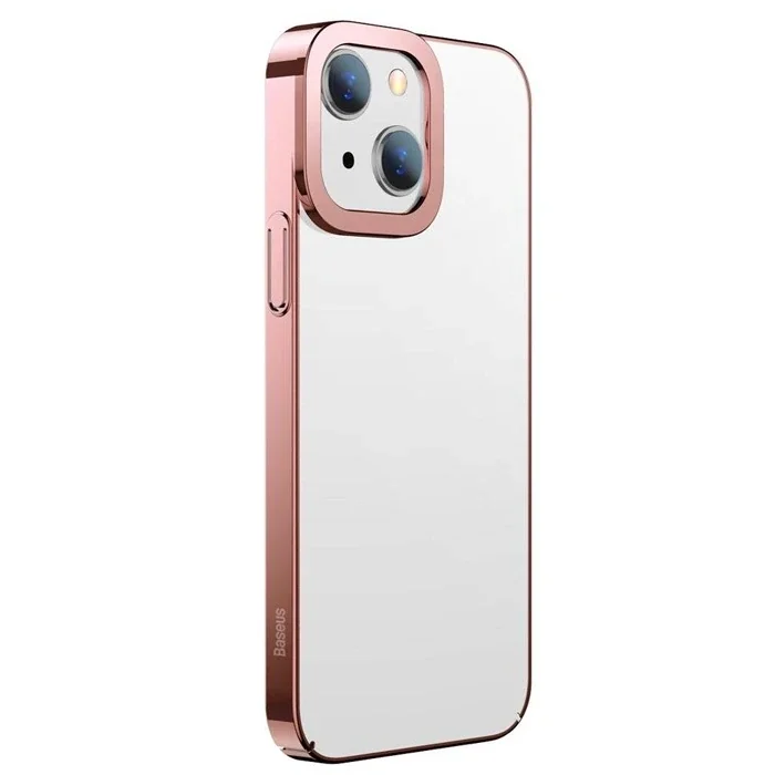 Baseus Glitter iPhone 13 6.1inç Kılıf Renkli Kenar Şeffaf Silikon-(5775)