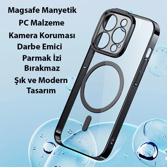 Baseus Glitter iPhone 14 Pro Max 6.7 Magsafe Silikon Kılıf + Tempered Ekran Koruyucu Set-(5775)