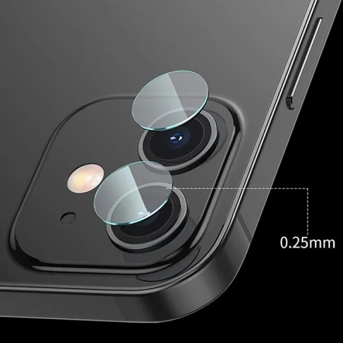 Baseus iPhone 12 6.1  Tempered Kamera Lens Koruma Camı 2Set 12 Mini Uyumlu-(5775)