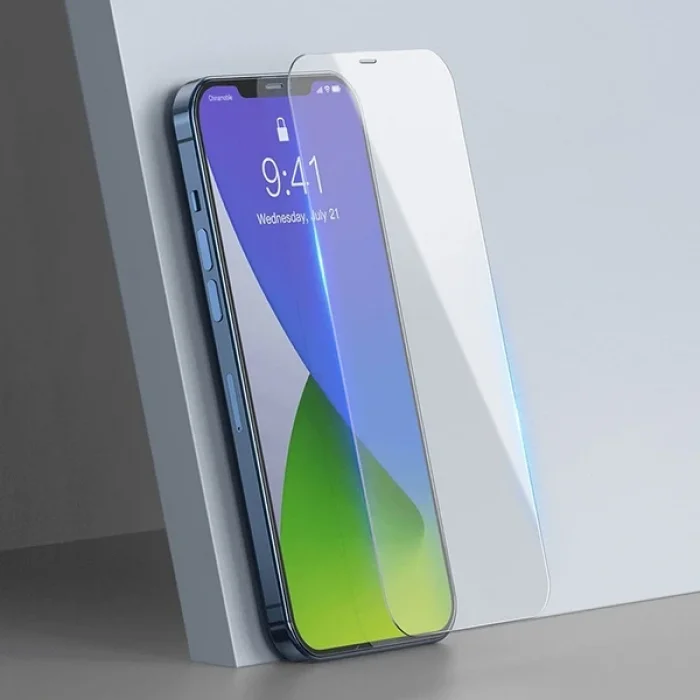Baseus İPhone 12 Mini 5.4 0.3mm Antiblue Light Tempered Cam Ekran Koruyucu 2Adet-(5775)