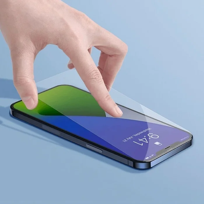 Baseus İPhone 12 Pro Max 6.7  0.3mm Ful Tempered Cam Ekran Koruyucu 2 Adet Set-(5775)