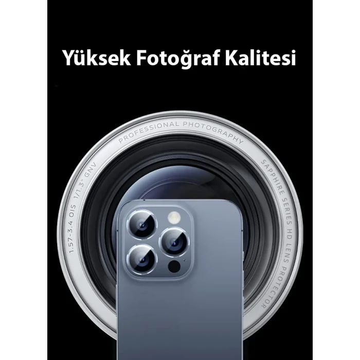 Baseus iPhone 15/15 Plus için Sapphire Serisi HD Cam Kamera Koruyucu-(5775)