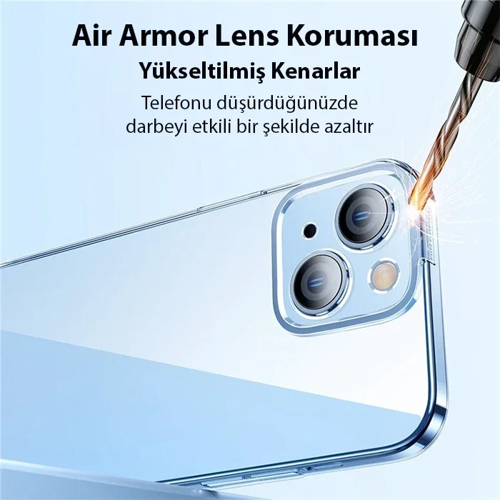 Baseus iPhone 15 Crystal Serisi Silikon Kılıf + Tempered Ekran Koruyucu Set-(5775)