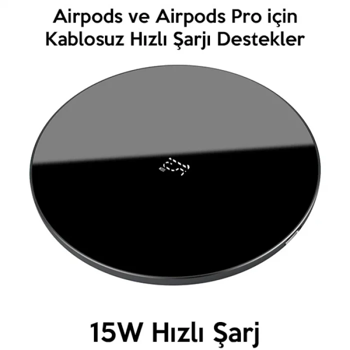 BASEUS Simple 15W Upgraded Version Wireless Kablosuz Şarj Cihazı-(5775)