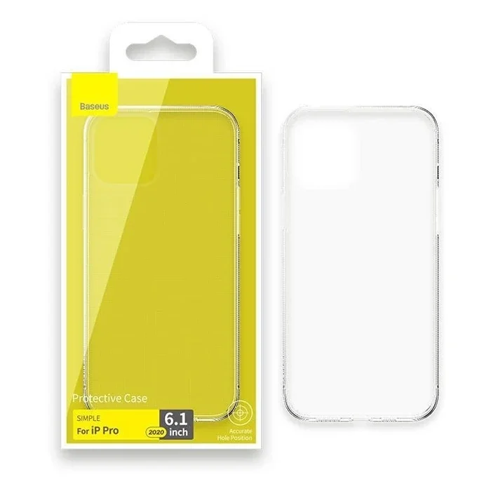 Baseus Simple Case İPhone 12 Pro 6.1 İnce Şeffaf Silikon Kılıf-(5775)