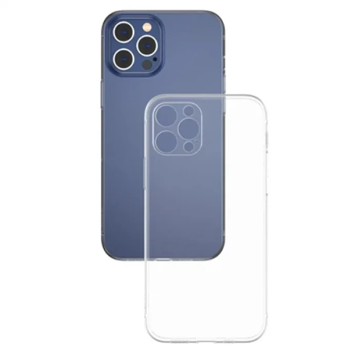 Baseus Simple Case İPhone 12 Pro Max 6.7 İnce Şeffaf Silikon Kılıf-(5775)