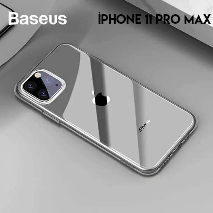 Baseus Simplicity Series iPhone 11 Pro Max 6.5 Kılıf Şeffaf Gel Silikon Kılıf-(5775)