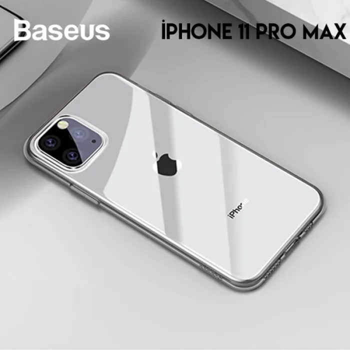 Baseus Simplicity Series iPhone 11 Pro Max 6.5 Kılıf Şeffaf Gel Silikon Kılıf-(5775)