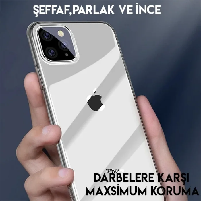 Baseus Simplicity Series iPhone 11 Pro Max 6.5 Kılıf Şeffaf Gel Silikon Kılıf-(5775)