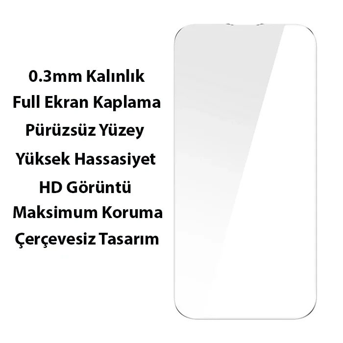Baseus SuperCeramic Series iPhone 14 Plus 6.7 Koruyucu Cam Kılıf+Full Tempered Ekran Koruyucu Set-(5775)