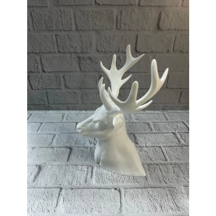 Beyaz Geyik Biblo 23 cm Dekoratif Modern Tasarım