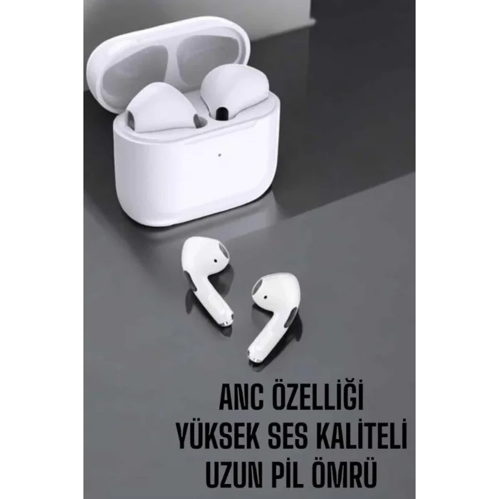 Beyaz Yeni Nesil Pro Bluetooth Kulaklık Yüksek Ses Kaliteli ANC Özelliği