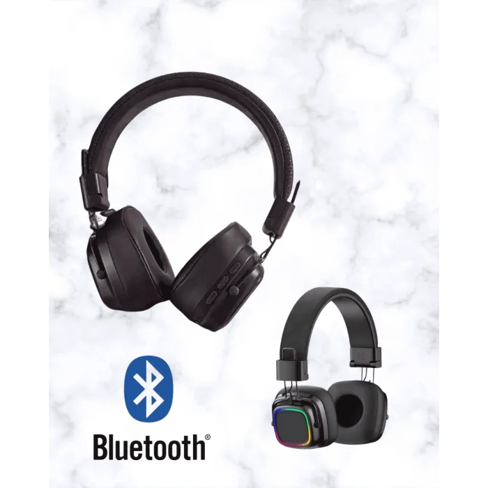 Bluetooth 5.3 Rainbow Işıklı Kulak Üstü Kablosuz Kulaklık