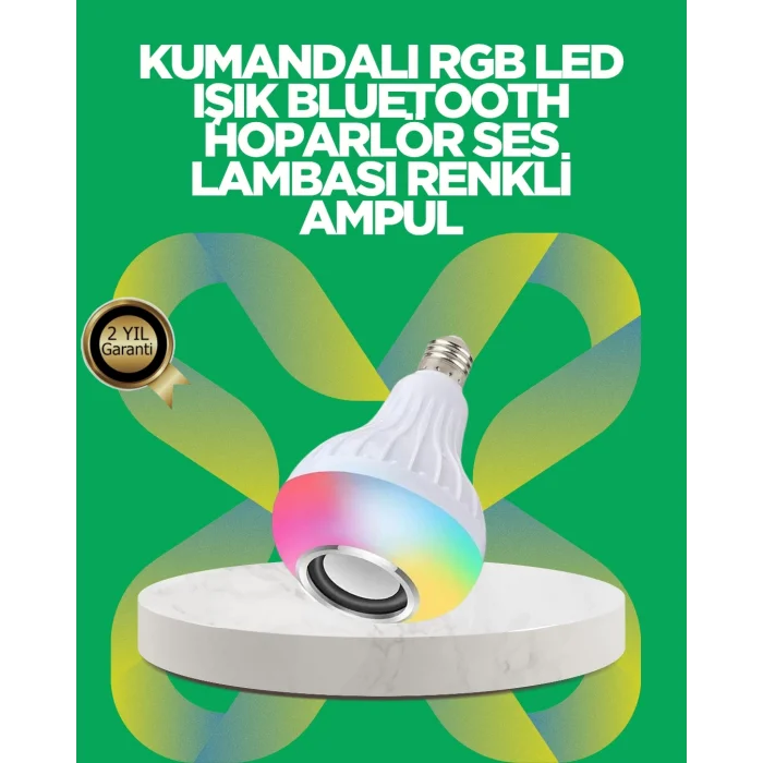 Bluetooth Hoparlörlü LED Ampul – 12W Enerji Tasarruflu