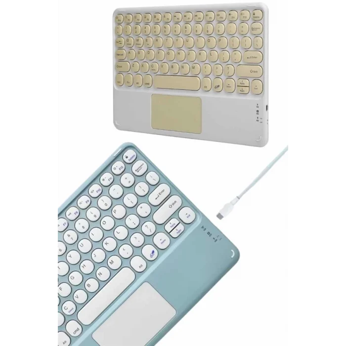 Bluetooth Touchpad Klavye Ultra İnce Taşınabilir Q Klavye