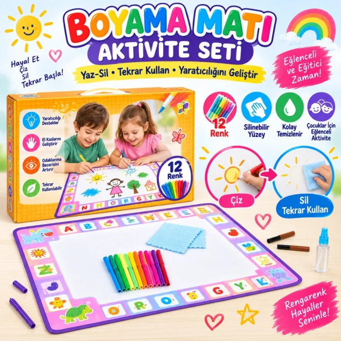 Boyama Matı Aktivite Seti