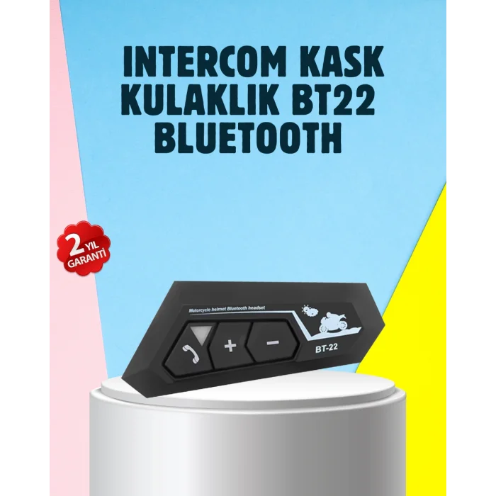 BT22 Motosiklet Kask İçi Bluetooth Kulaklık İnterkom Destekli