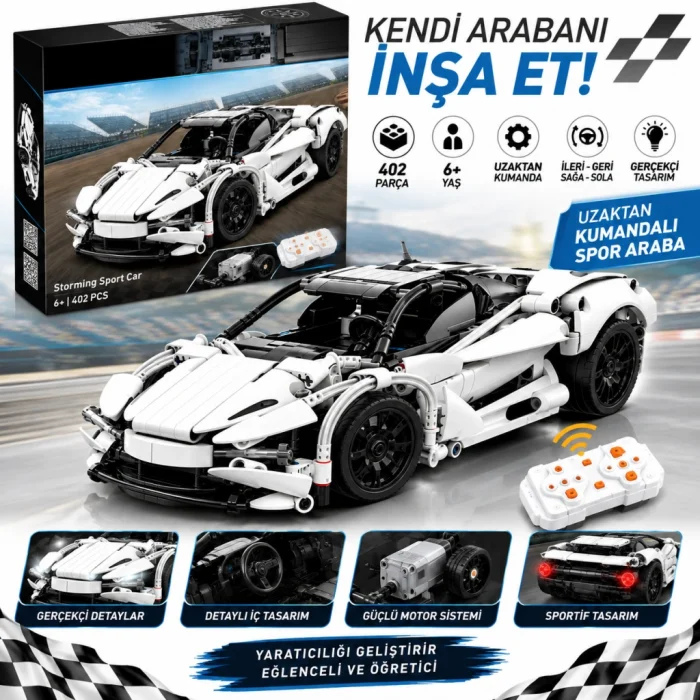 C51305W CADA STORM SPOR ARABA 402 PARÇA BLOCK OYUNCAK