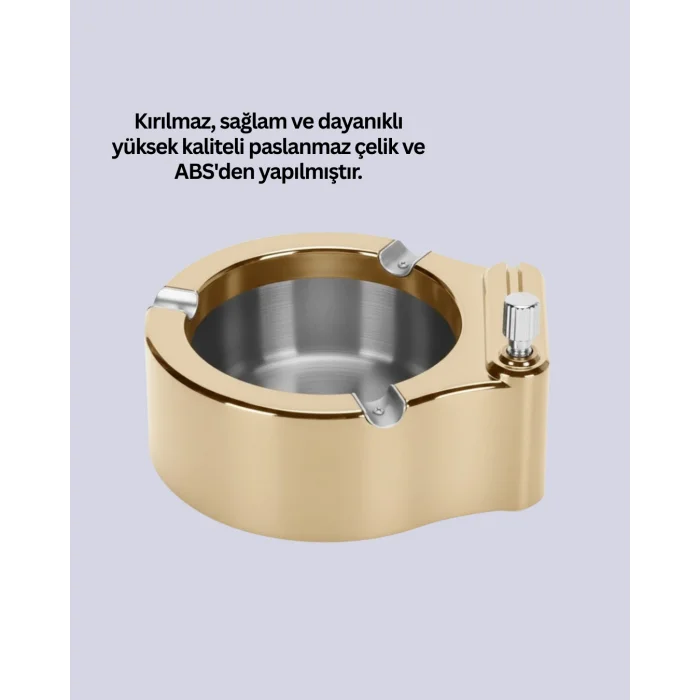 Çakmak Entegreli Küllük Yeniden Doldurulabilir Metal Gövde