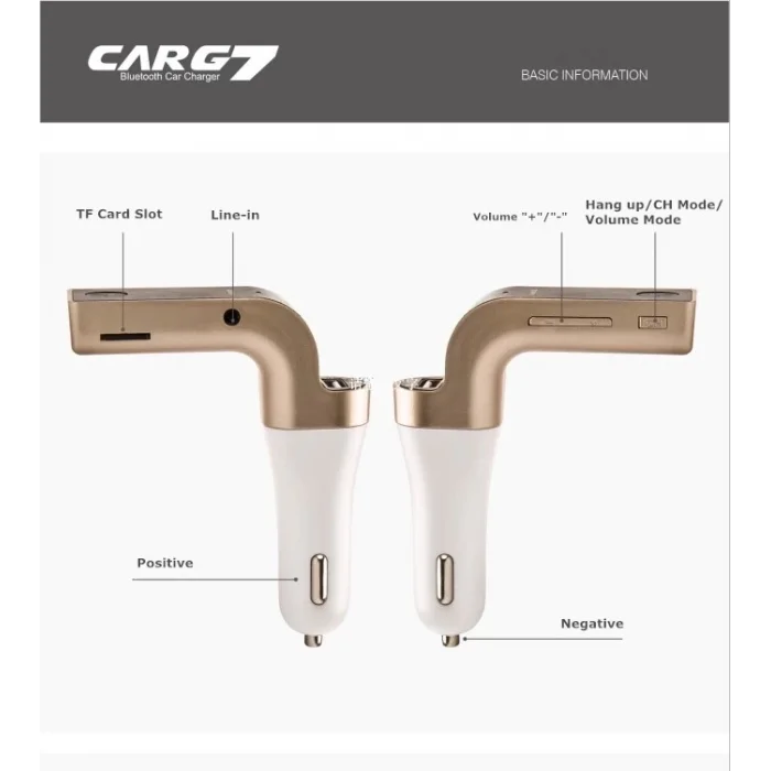 Carg7 Bluetooth Araç Fm Transmitter Usb Girişli