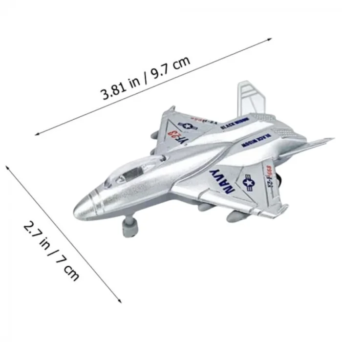 Çek Bırak Mini Metal Uçak - Gri - 1 ADET