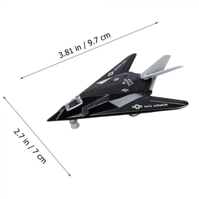 Çek Bırak Mini Metal Uçak - Siyah - 1 ADET
