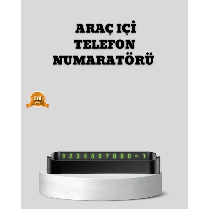 Çevirmeli Araç İçi Park Numaratörü – Alüminyum Gri Kolay Montaj ve Net Görünüm