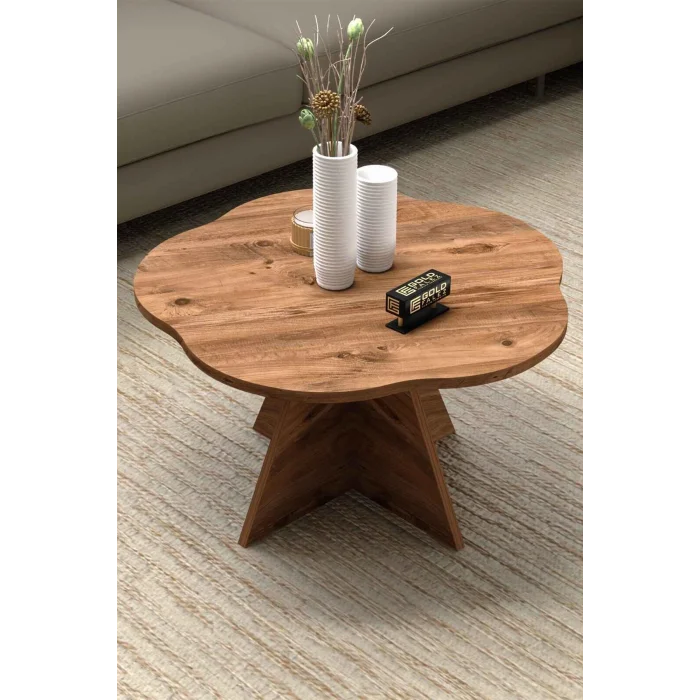 Çiçek Orta Sehpa Kahverengi 70 cm