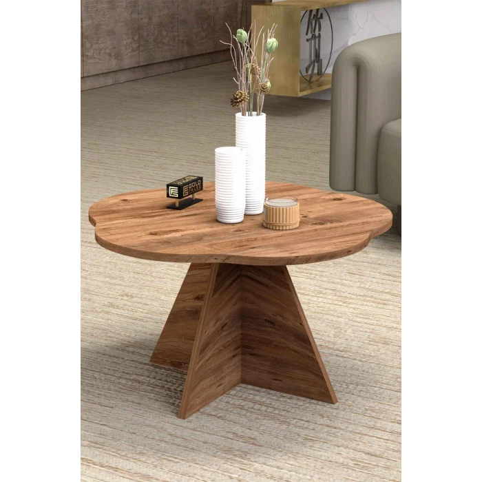 Çiçek Orta Sehpa Kahverengi 70 cm