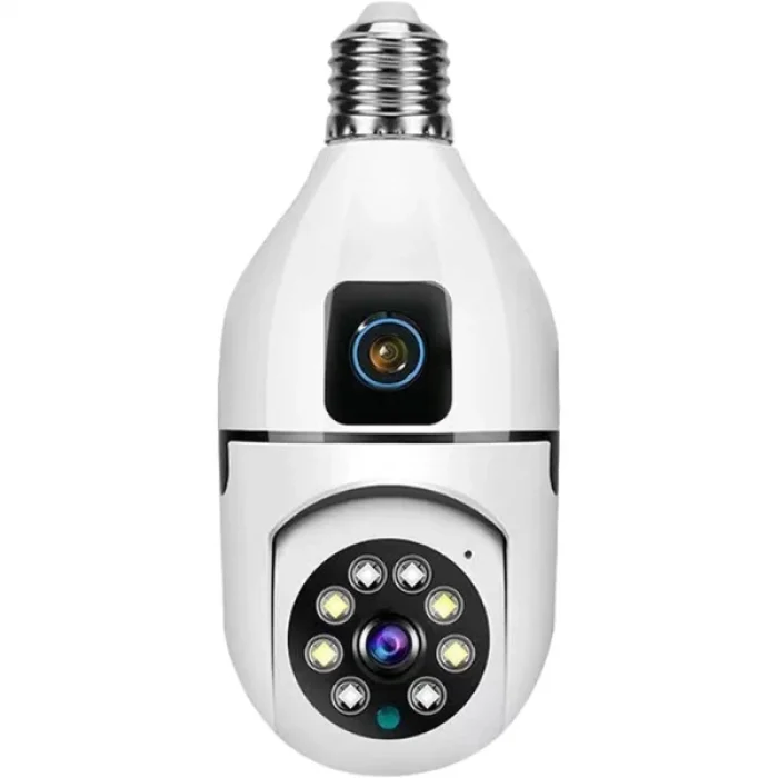 Çift Lensli Duy Girişli Kablosuz Ampul Kamera