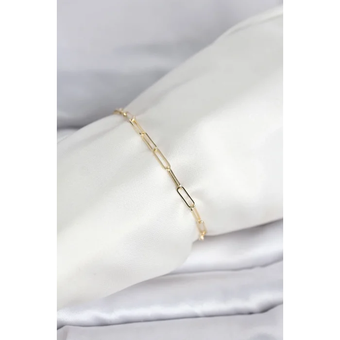 CM 14K Gold Renk Ataç Zincir Model Kadın Bileklik
