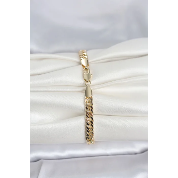 CM 14K Gold Renk Kalın Zincir Model Kadın Bileklik