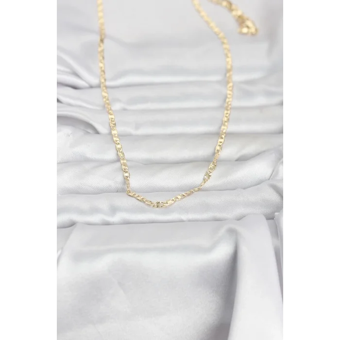 CM 14K Gold Renk Lazer Zincirli Model 60 cm Kadın Kolye