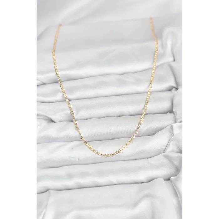 CM 14K Gold Renk Pirinç Lazer Model 60 cm Kadın Kolye