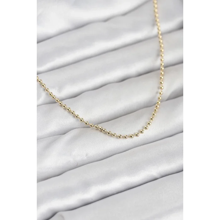 CM 14K Gold Renk Top Zincirli Model 60 cm Kadın Kolye