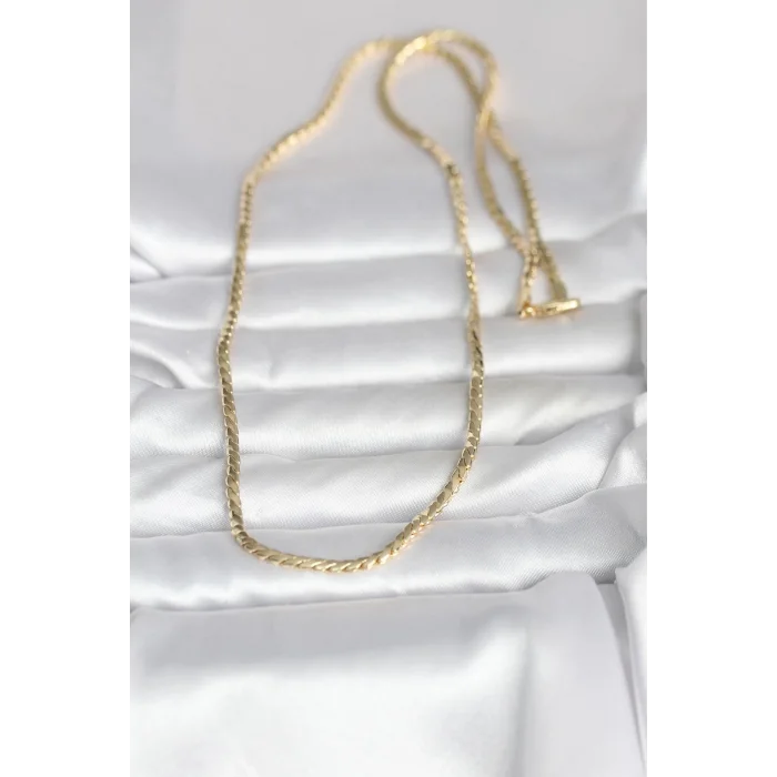 CM 14K Gold Renk Yassı Model 60 cm Kadın Kolye