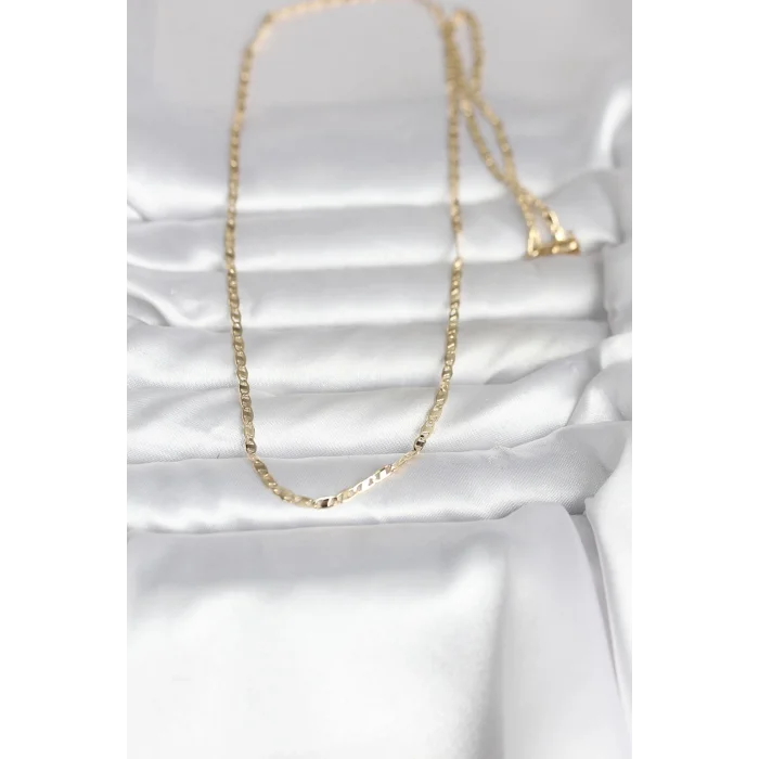 CM 14K Gold Renk Yassı Zincir Model 60 cm Kadın Kolye