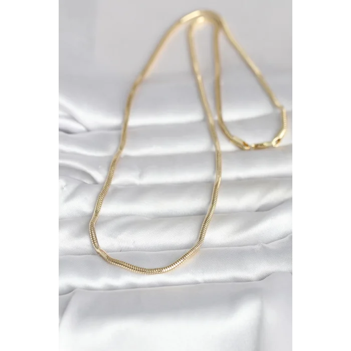 CM 14K Gold Renk Yılan Zincir Model 60 cm Kadın Kolye