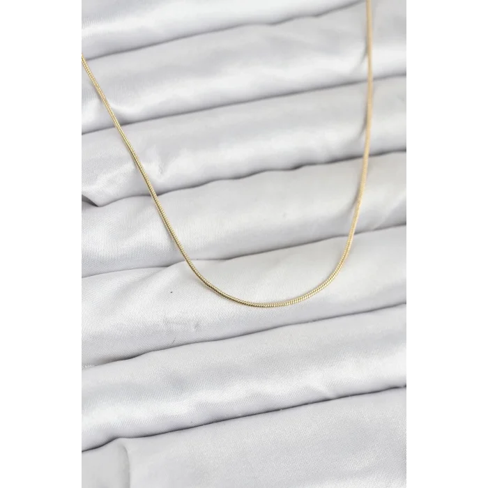CM 14K Gold Renk Yılan Zincir Model Kadın Kolye