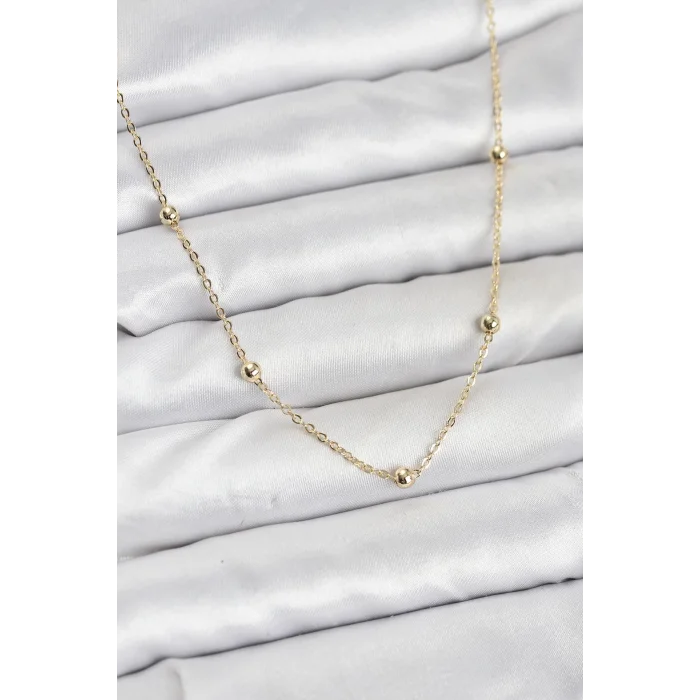 CM Gold Renk Top Zincirli Kadın Kolye