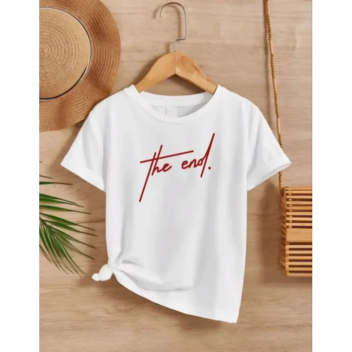 Çocuk Unisex Baskılı T-Shirt - Beyaz