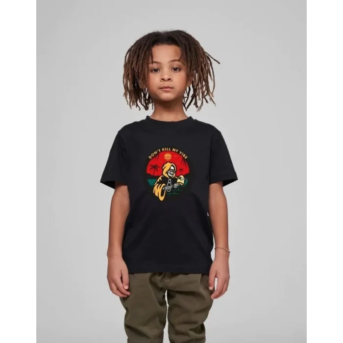 Çocuk Unisex Baskılı T-Shirt - Siyah