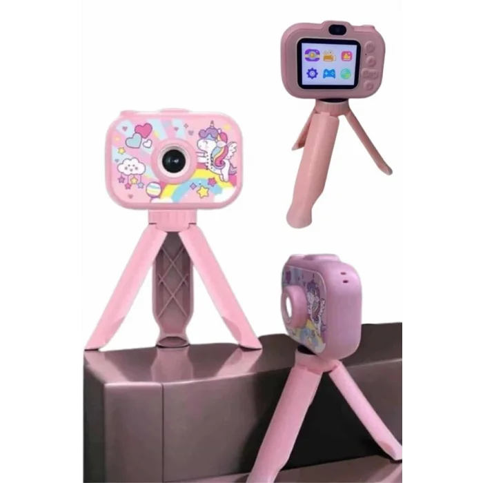Çocuklara Özel Ayaklı Mini Fotoğraf Makinesi Dijital LCD Ekran