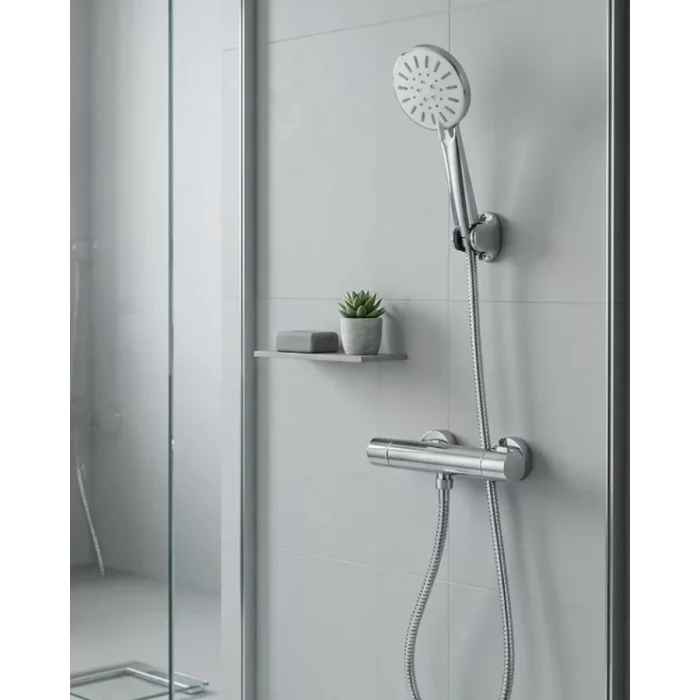 Çok Fonksiyonlu 4 Modlu El Duşu Başlığı Krem Duş Seti Spiral Hortumlu