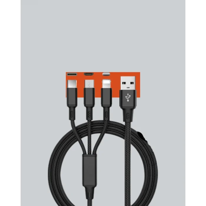 Çoklu USB Şarj Kablosu – 1,2m Hızlı Şarj, 3A Güçlü Akım